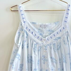 Eileen West Nightgown - Short - 100% Cotton White and Pale Blues